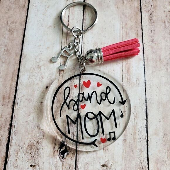 Band Mom Keychain, Band Dad Keychain, Music Note Keychain - Picture 8 of 15